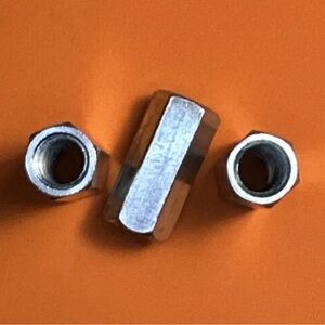 3 (NEW) Hicarer coupling nuts 3/8-24x1-1/8”  zinc plate threaded rod connnectors